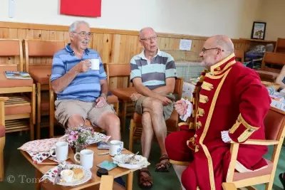 Our Town Crier joined us for our Cream Tea. 
